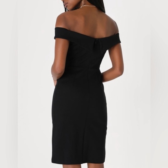 Lulus Black Classic Glam Black Off-the-Shoulder Women’s Bodycon Dress✨ - Picture 2 of 11